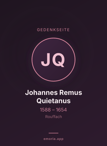 Gedenkportrait von Johannes Remus Quietanus