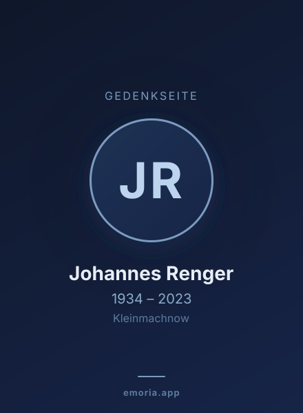 Gedenkportrait von Johannes Renger