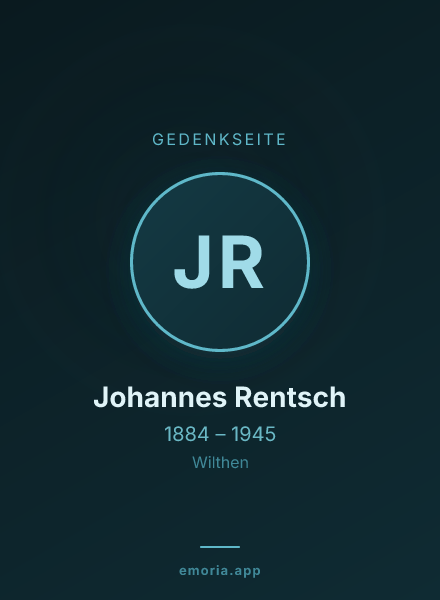 Gedenkportrait von Johannes Rentsch