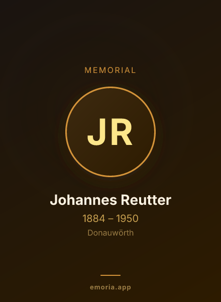 Memorial portrait of Johannes Reutter