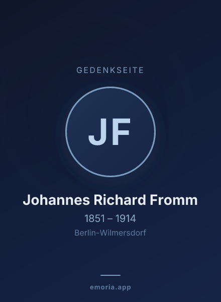 Gedenkportrait von Johannes Richard Fromm
