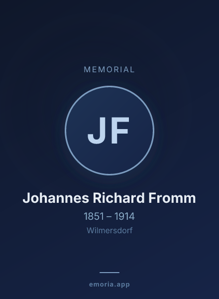 Memorial portrait of Johannes Richard Fromm