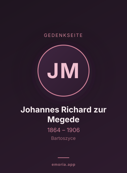 Gedenkportrait von Johannes Richard zur Megede