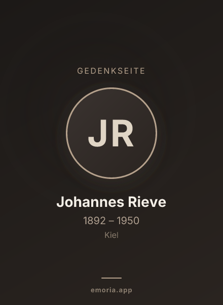 Gedenkportrait von Johannes Rieve