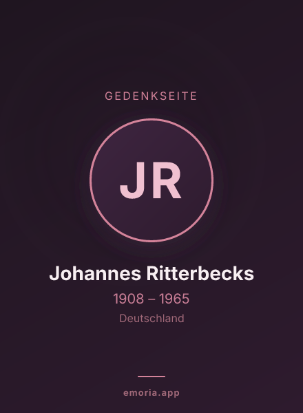 Gedenkportrait von Johannes Ritterbecks