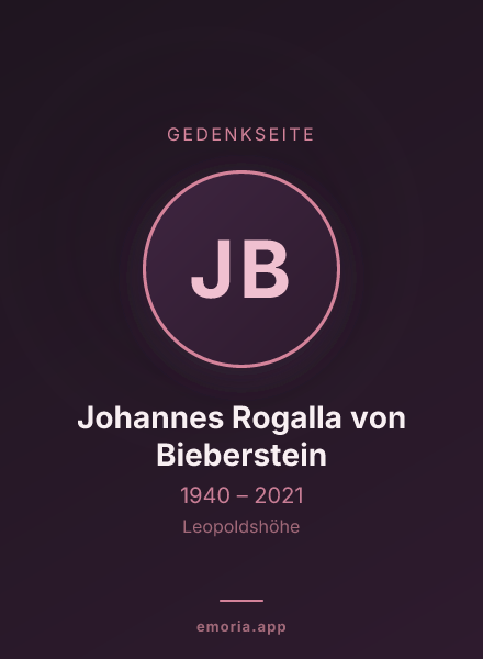 Gedenkportrait von Johannes Rogalla von Bieberstein