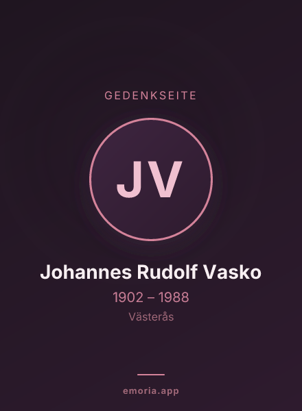 Gedenkportrait von Johannes Rudolf Vasko