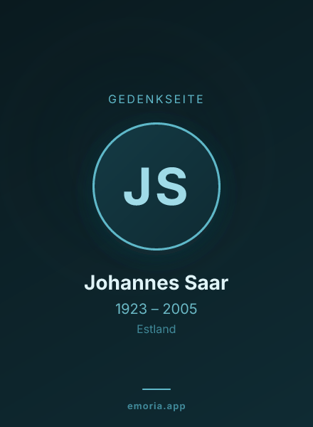 Gedenkportrait von Johannes Saar