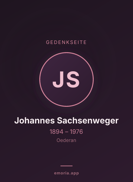 Gedenkportrait von Johannes Sachsenweger