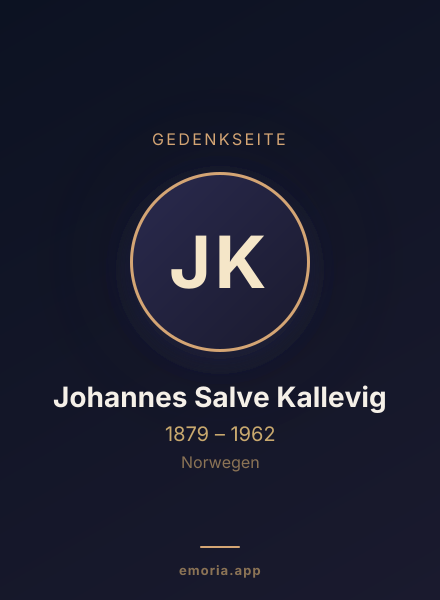 Gedenkportrait von Johannes Salve Kallevig