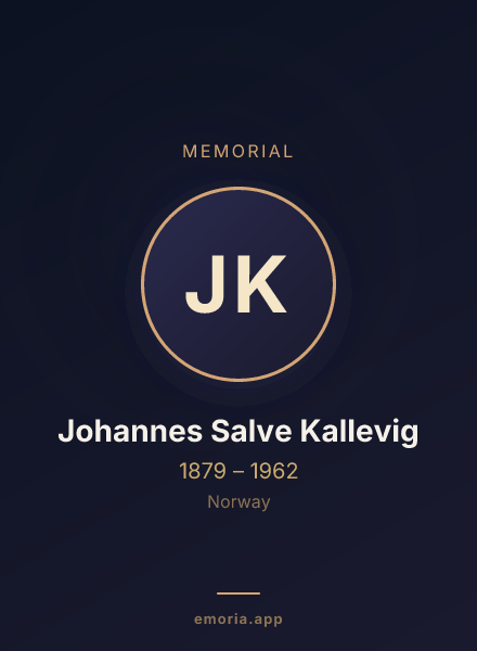 Memorial portrait of Johannes Salve Kallevig