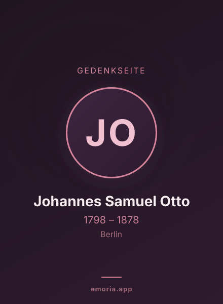 Gedenkportrait von Johannes Samuel Otto