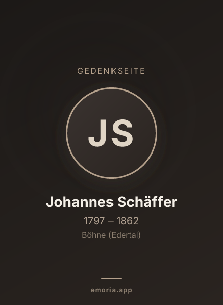 Gedenkportrait von Johannes Schäffer