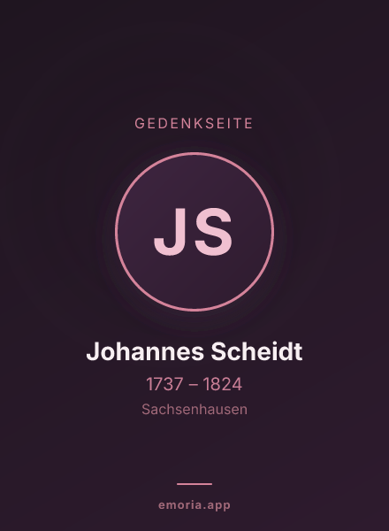 Gedenkportrait von Johannes Scheidt
