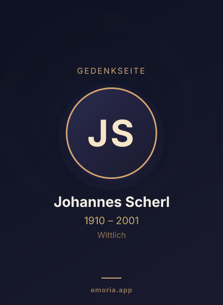Gedenkportrait von Johannes Scherl