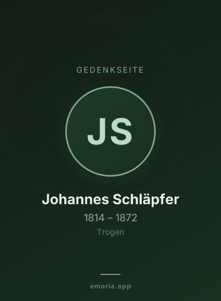 Gedenkportrait von Johannes Schläpfer