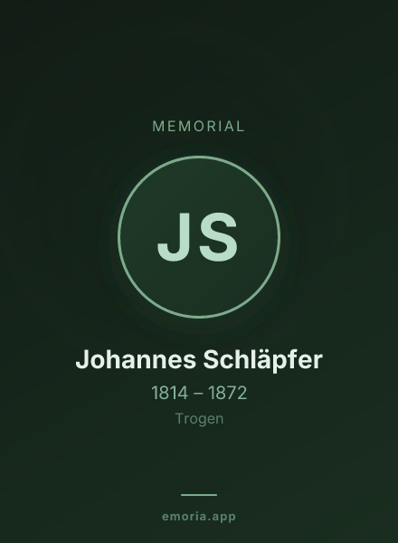Memorial portrait of Johannes Schläpfer