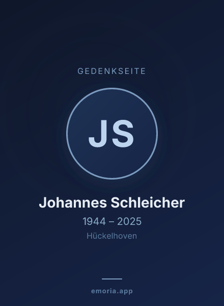 Gedenkportrait von Johannes Schleicher