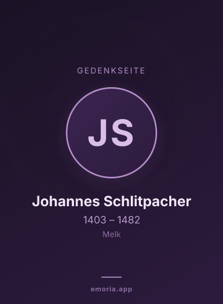 Gedenkportrait von Johannes Schlitpacher