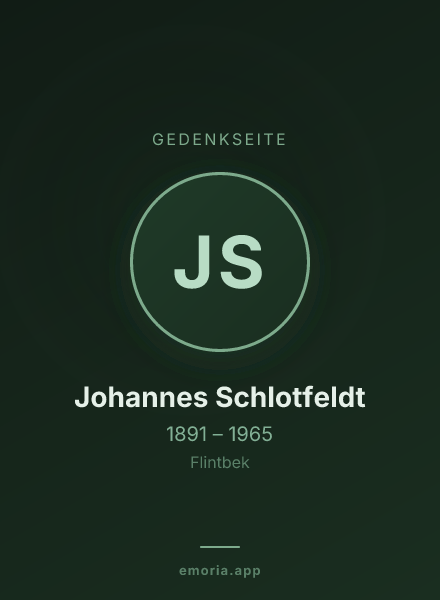 Gedenkportrait von Johannes Schlotfeldt