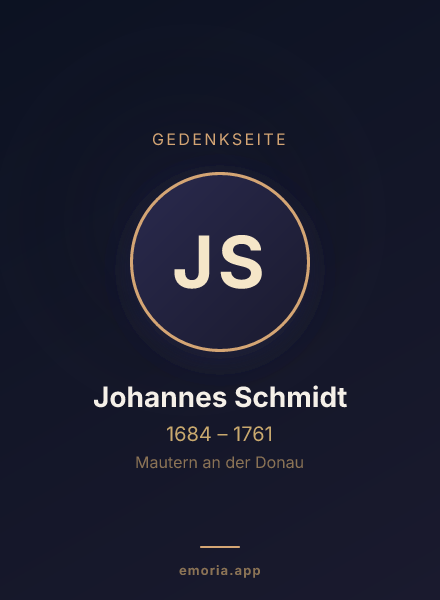 Gedenkportrait von Johannes Schmidt