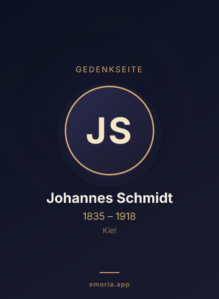 Gedenkportrait von Johannes Schmidt