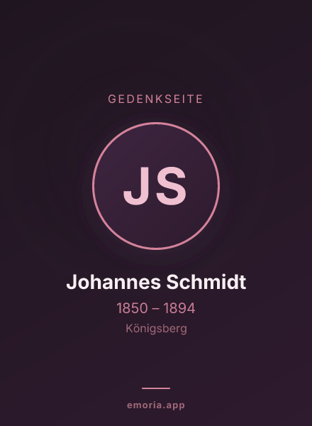 Gedenkportrait von Johannes Schmidt