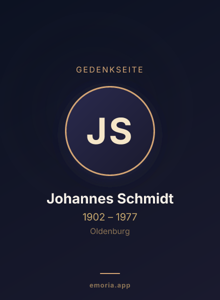 Gedenkportrait von Johannes Schmidt