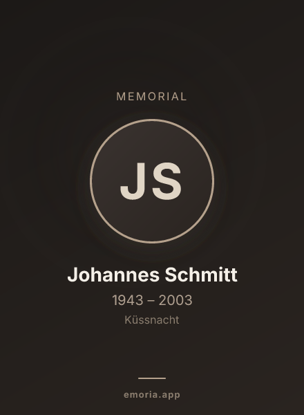 Memorial portrait of Johannes Schmitt