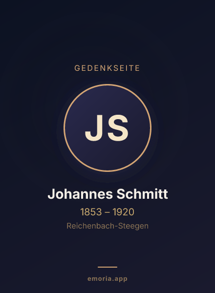 Gedenkportrait von Johannes Schmitt