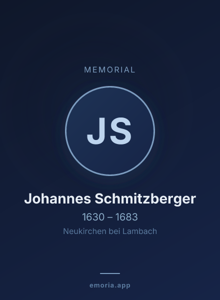Memorial portrait of Johannes Schmitzberger
