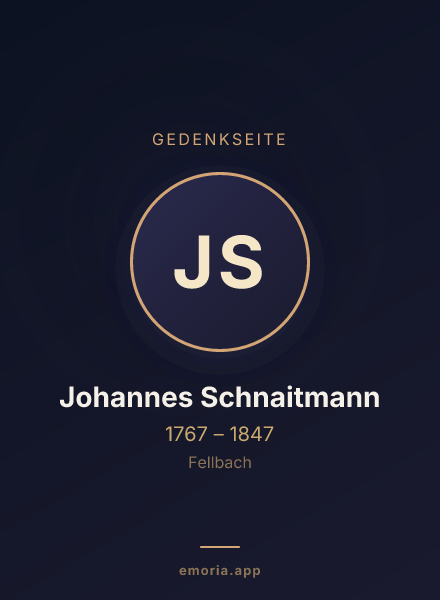 Gedenkportrait von Johannes Schnaitmann