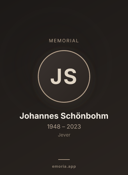 Memorial portrait of Johannes Schönbohm
