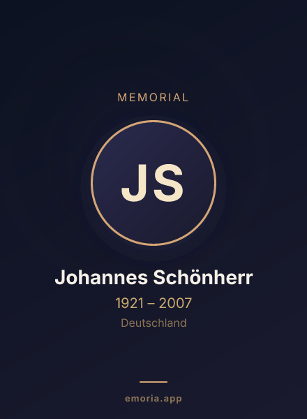 Memorial portrait of Johannes Schönherr
