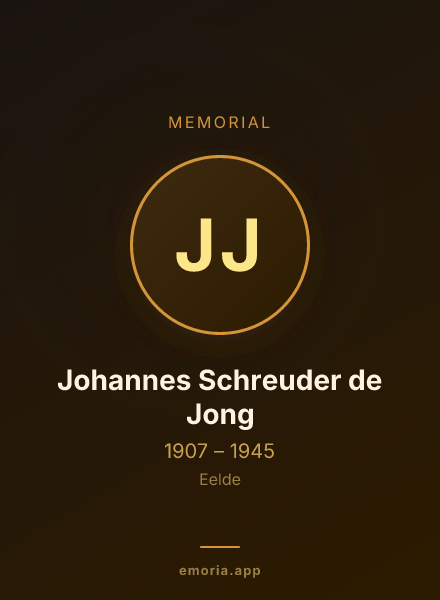 Memorial portrait of Johannes Schreuder de Jong
