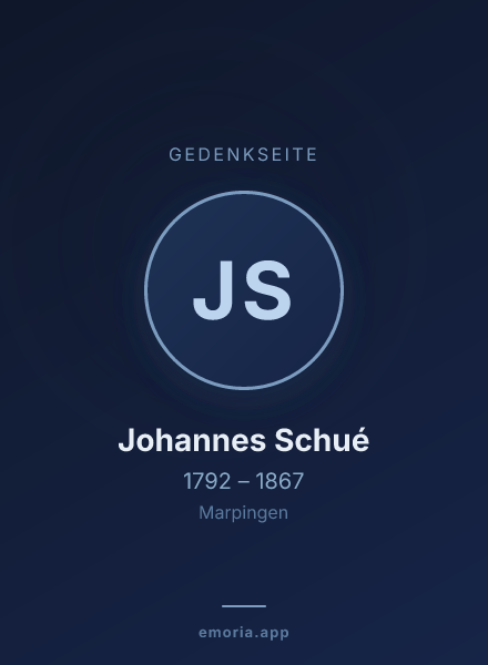 Gedenkportrait von Johannes Schué