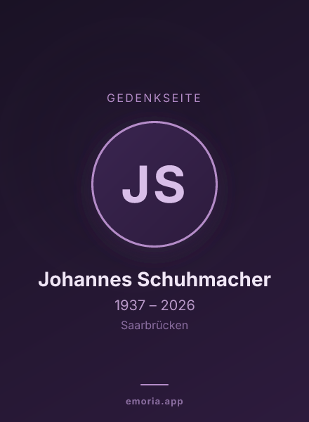 Gedenkportrait von Johannes Schuhmacher