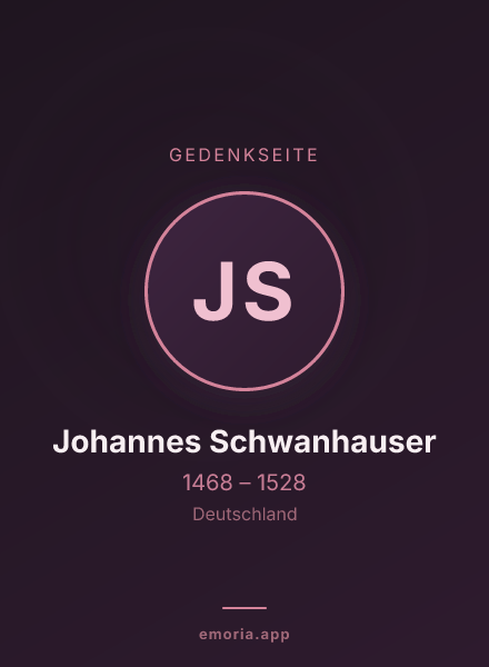 Gedenkportrait von Johannes Schwanhauser