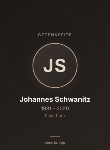 Gedenkportrait von Johannes Schwanitz