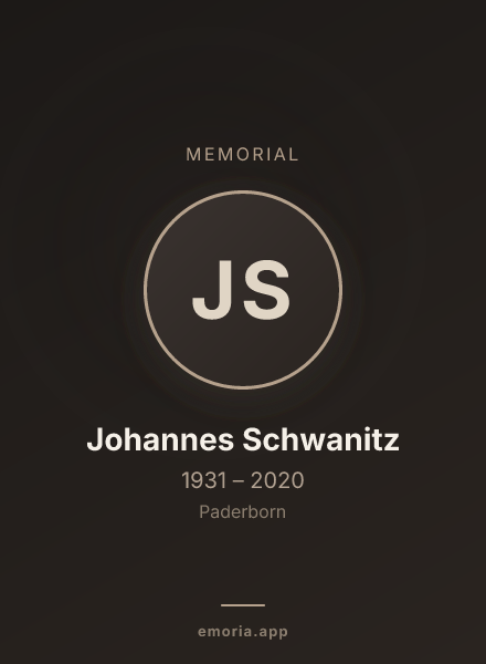 Memorial portrait of Johannes Schwanitz
