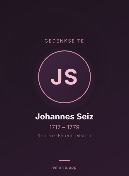 Gedenkportrait von Johannes Seiz