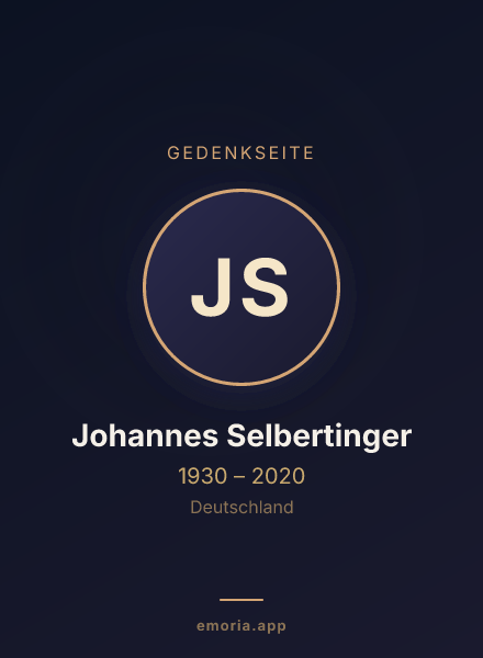 Gedenkportrait von Johannes Selbertinger