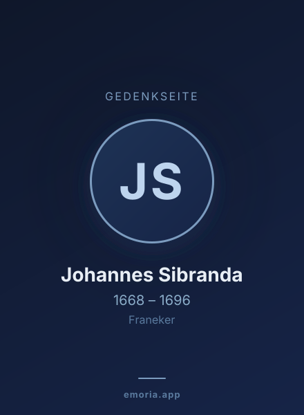 Gedenkportrait von Johannes Sibranda