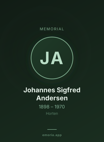 Memorial portrait of Johannes Sigfred Andersen