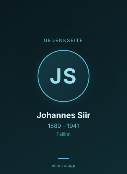 Gedenkportrait von Johannes Siir