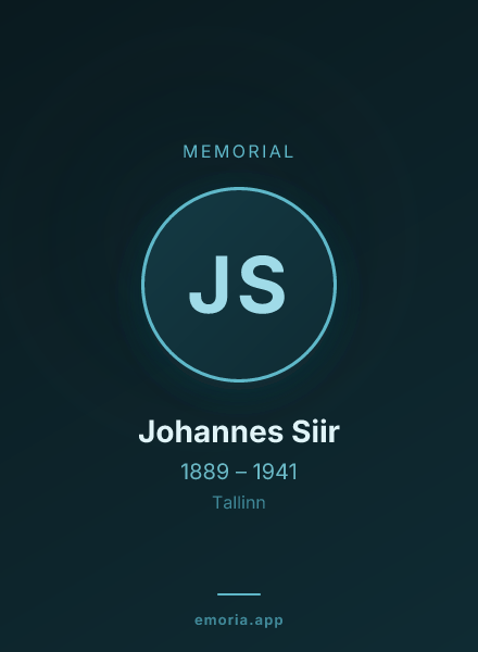 Memorial portrait of Johannes Siir