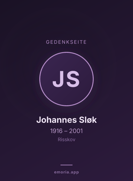 Gedenkportrait von Johannes Sløk