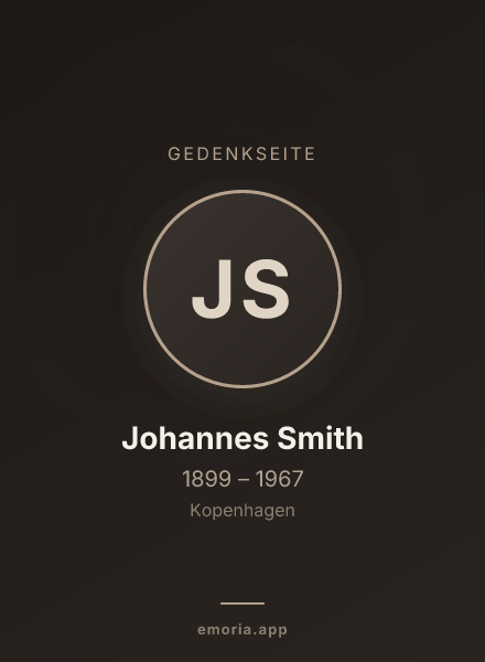 Gedenkportrait von Johannes Smith