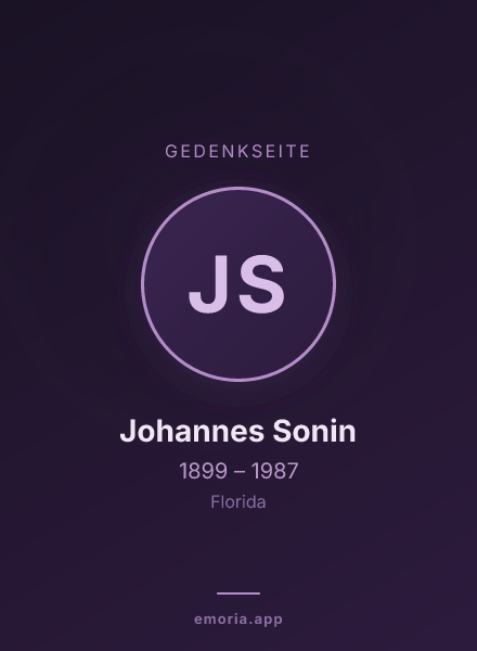 Gedenkportrait von Johannes Sonin