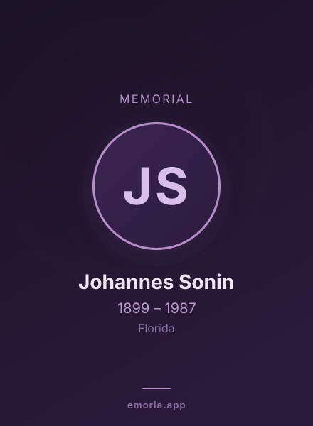 Memorial portrait of Johannes Sonin